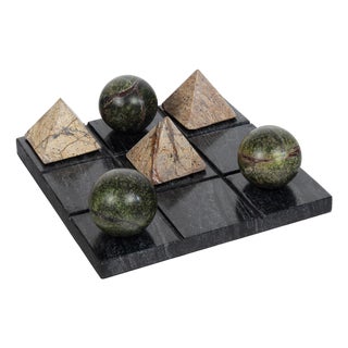 Tic Tac Toe Marble Board, Black For Sale