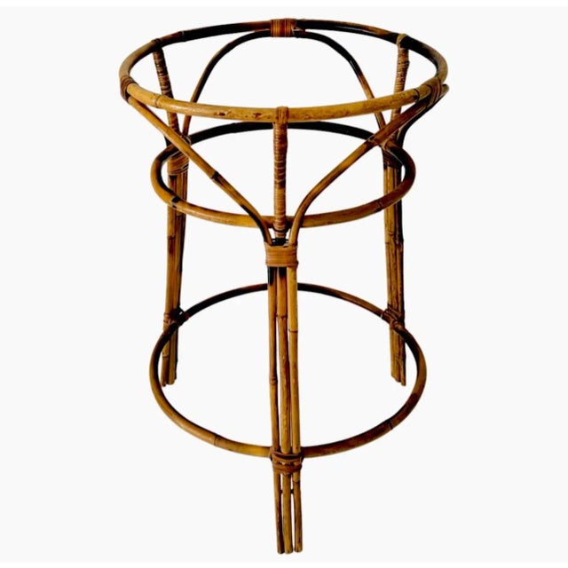 Vintage Victorian Boho Chic Mid Century Burnt Bamboo Plant Holder Stand For Sale - Image 9 of 9