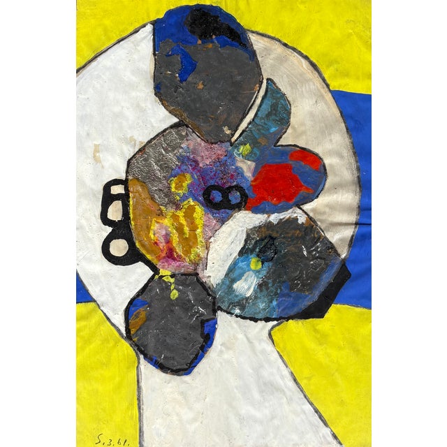 Sonja sekula (1918-1963) oil on paper, abstract expressionist composition. 1961 monogrammed s and dated 3.61 dimensions:...