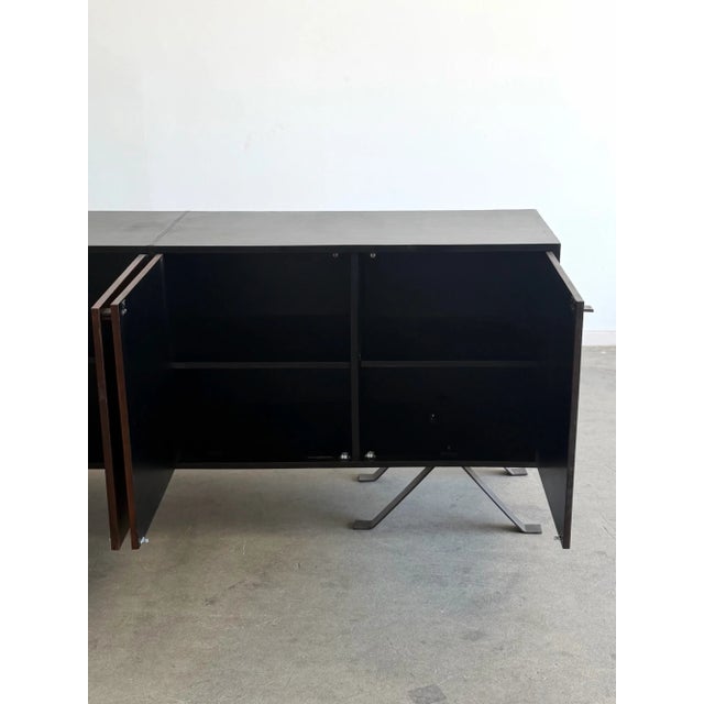 1970s Leather Wrapped Rosewood Credenza For Sale - Image 13 of 18