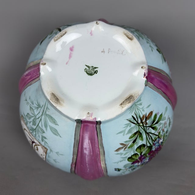 Ceramic Antique Verbano Laveno Ceramic Vase, 1940s For Sale - Image 7 of 11