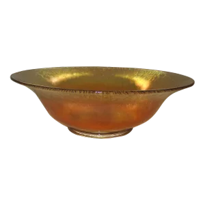 Vintage Fenton Stretch Glass Iridescent Marigold Bowl