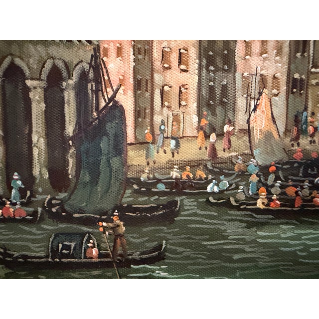 Late 20th Century Venice Grand Canal Original Oil Painting by S.Hofner Vintage Large Framed Art For Sale - Image 5 of 10