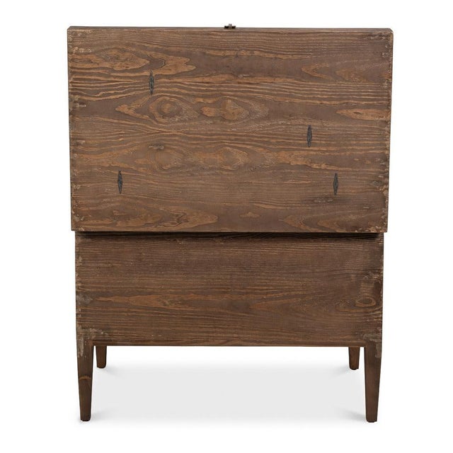 Swedish-Style Trunk Side Table in Antiqued Cream For Sale - Image 10 of 11