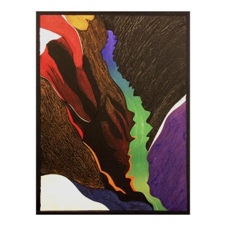 1980s Clare Romano "Deep Canyon" Signed Numbered Collagraph Artwork For Sale