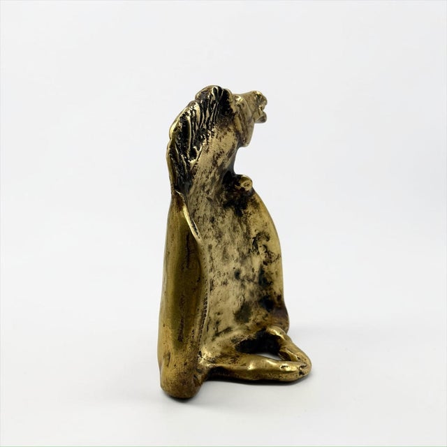 Brutalist 20th Century Italian Brass Horse Sculpture and Bookend, 1960s For Sale - Image 3 of 14