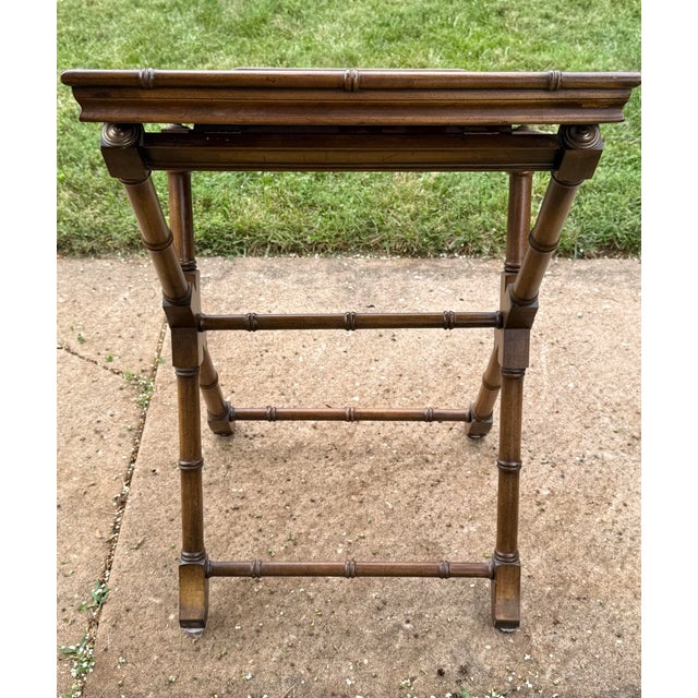 Vintage Faux Bamboo Style Wooden Lectern Library Book Display Stand For Sale - Image 6 of 11