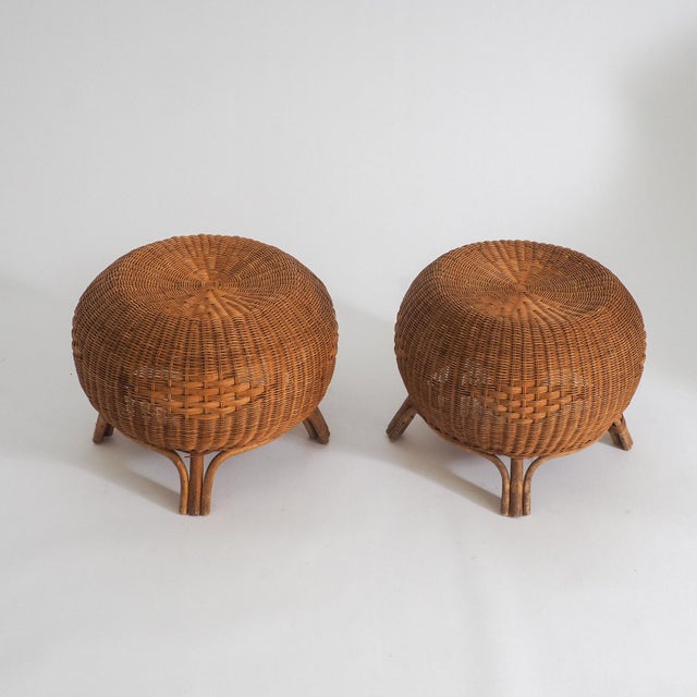 Rattan Ottoman or Side Table, 1970s For Sale - Image 13 of 18