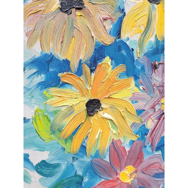 Fernand Rolland, Bouquet of Dahlias, 1961, Oil, Framed For Sale - Image 8 of 9