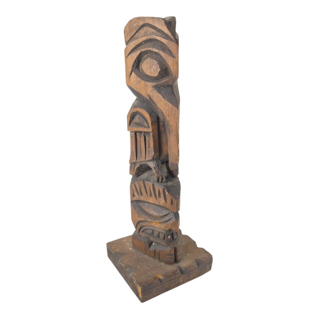Early 20th Century Carved Northwest Coast Souvenir Totem Pole For Sale