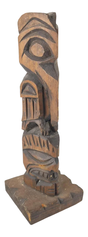 Early 20th Century Carved Northwest Coast Souvenir Totem Pole
