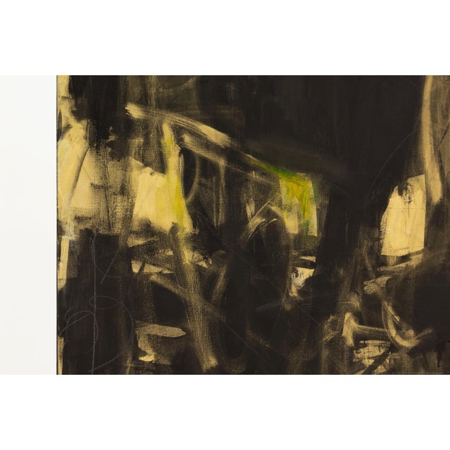 Abstract Ilene Kahan - Black & Gold (Franz Kline Homage) 2026 Signed Acrylic on Canvas For Sale - Image 3 of 7