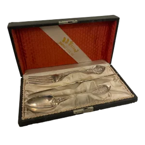 Late 19th Century Cased Sterling Personal Flatware Set- 3 Pieces
