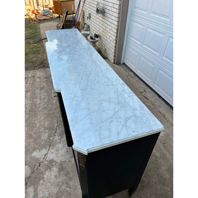 French 19th Century Louis XV Carrara Marble Top Mahogany Sideboard For Sale - Image 4 of 12