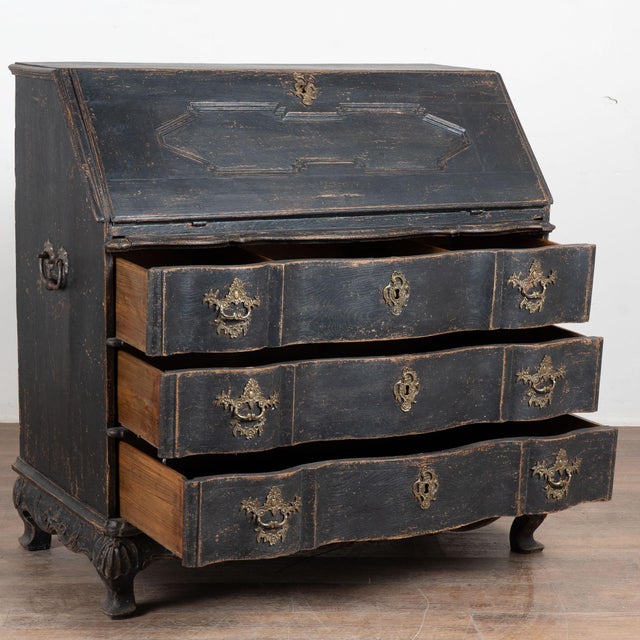 Late 18th Century Danish Black Oak Secretary Bureau For Sale - Image 4 of 15