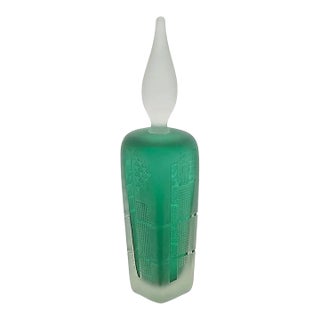 Hand Blown Celestial Art Glass Perfume Bottle For Sale