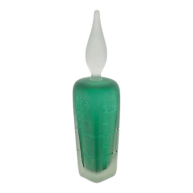 Hand Blown Celestial Art Glass Perfume Bottle For Sale