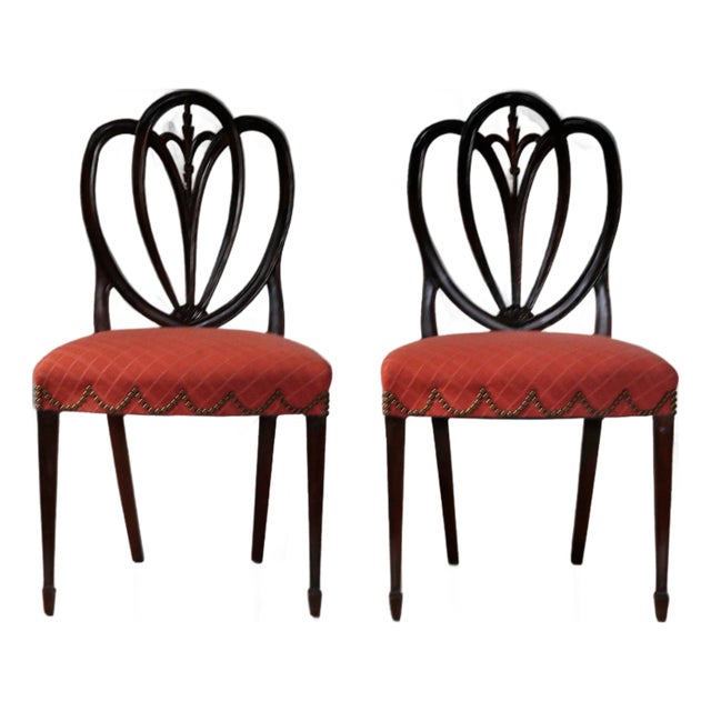 Antique Hepplewhite Style Side Chairs - A Pair For Sale