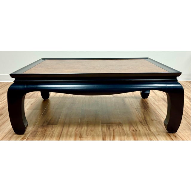 Mid 20th Century Vintage Century Furniture Chin Hua Style Burled Wood Coffee Table For Sale - Image 5 of 10