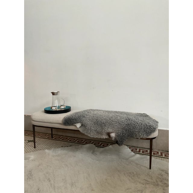 Contemporary Koffi Upholstered Bench From Sunpan For Sale - Image 3 of 10