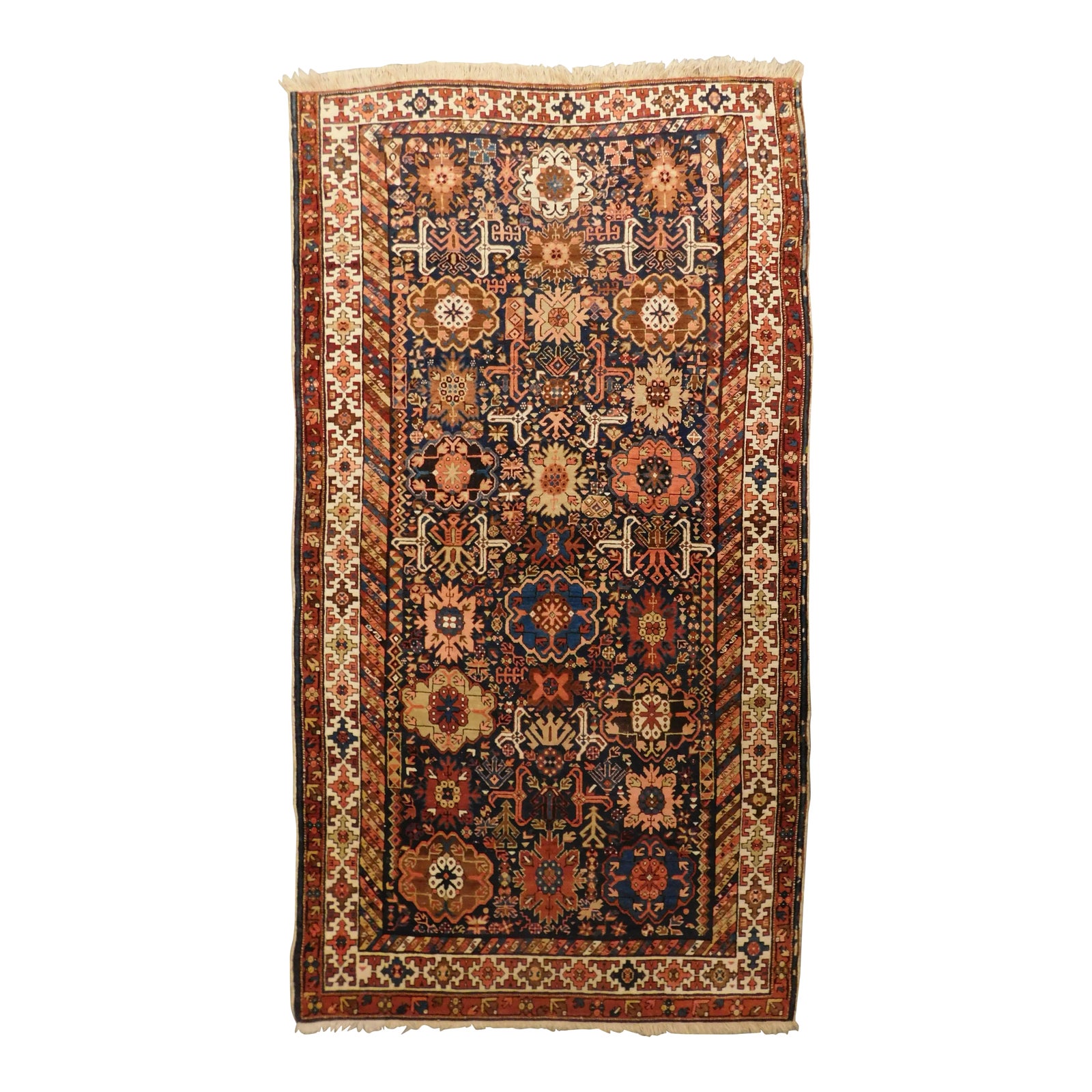 1900 Antique Caucasian Gallery Rug | Chairish