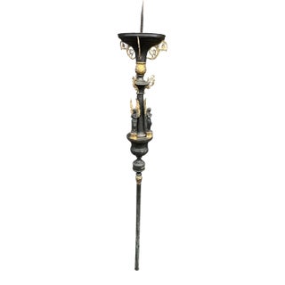 Antique European Bronze Figural Angels Candleholder - Gold Gilt Wings For Sale