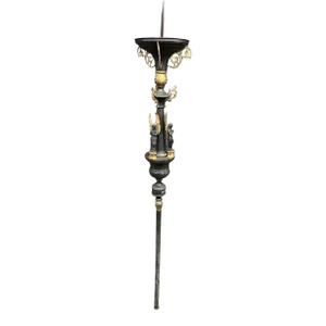 Antique European Bronze Figural Angels Candleholder - Gold Gilt Wings