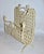 Mid-Century Modern Wrought Iron & Handwoven Iron Magazine Rack, Newspaper Stand in Champagne color Shabby Chic finish. All...