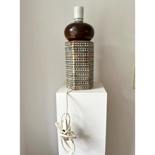 Large Danish Ceramic Stoneware Table Lamp by Haico Nitzsche for Søholm, Denmark, 1970s For Sale - Image 6 of 7