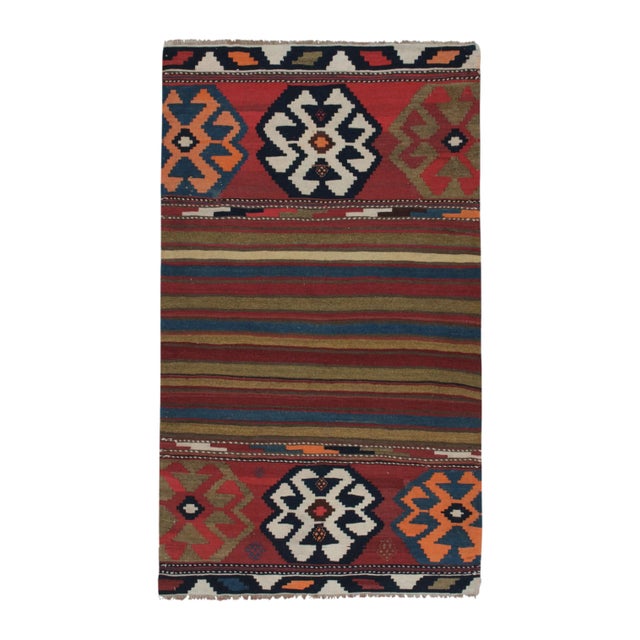 Red Vintage Persian Kilim Rug in Polychromatic Geometric Patterns by Rug & Kilim For Sale - Image 8 of 8