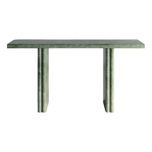 Jacques Pine Green Console Table in Birds Eye Maple by Fred & Juul For Sale