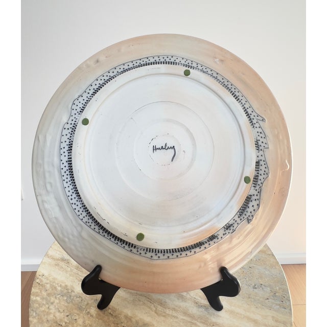 Modernist Graphic Black & White Ceramic Platter by Bob & Cheryl Husby For Sale - Image 4 of 7