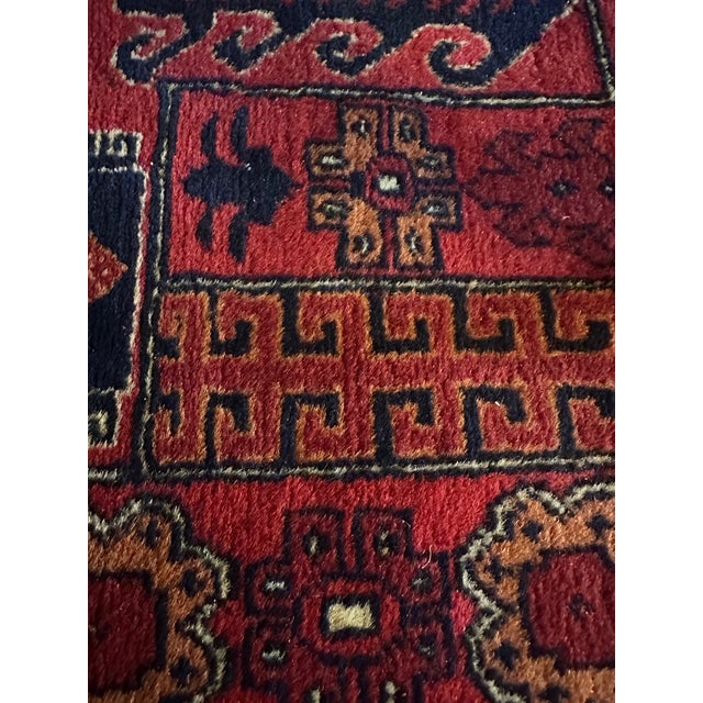 Large Hand Knotted Wool Afghan Rug For Sale In Philadelphia - Image 6 of 8