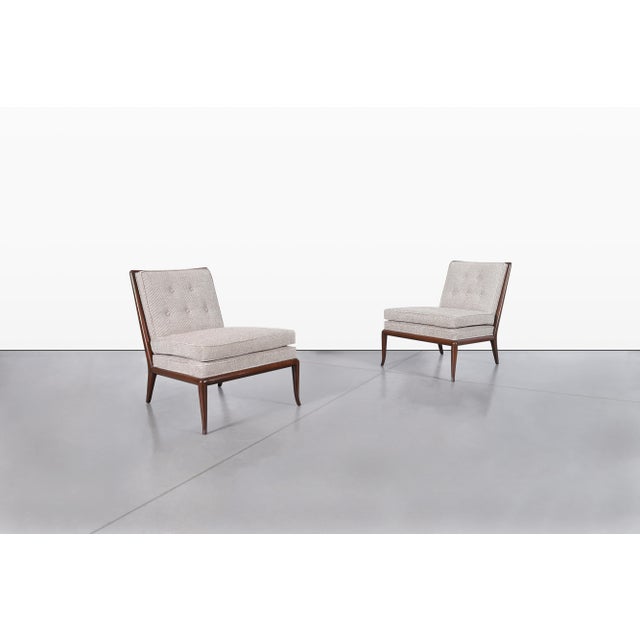 Widdicomb Vintage Walnut Slipper Lounge Chairs by t.h. Robsjohn-Gibbings for Widdicomb For Sale - Image 4 of 14