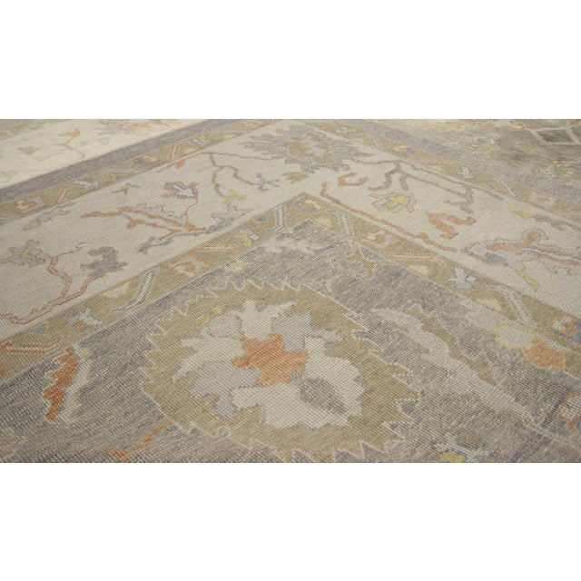 2010s Vintage Earth-Tone Turkish Oushak Rug, 11'03 X 14'02 For Sale - Image 5 of 8