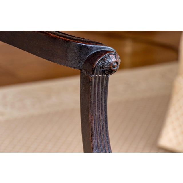 19th Century George III Hepplewhite Style Carved Mahogany Shield Back Arm Chair For Sale - Image 10 of 12