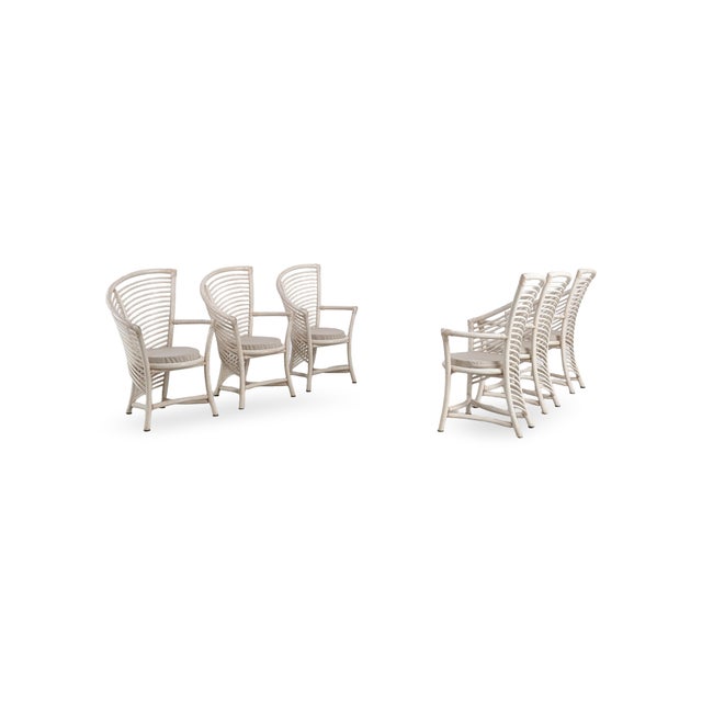Vintage Wickerwork Chairs from Flechtatelier Schütz, 1970, Set of 6 For Sale - Image 4 of 13