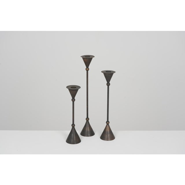 1980s Vintage Candlesticks by Christian De Beaumont, 1980, Set of 3 For Sale - Image 5 of 9