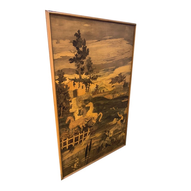 Cornelio Ferrandi, Landscape Panel, 1965, Wood, in Very Good conditions. Designed 1960 to 1969 This piece has an...