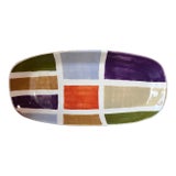 Vietri Quadri Pattern Oval Rectangular 18” Platter For Sale