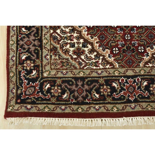 Tabriz Mahi Runner 2’6” X 16′ Red Wool Traditional Hand-Knotted Oriental Rug For Sale - Image 10 of 13