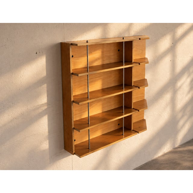 Wood Vintage Wall-Mounted Bookcase, 1980s For Sale - Image 7 of 9