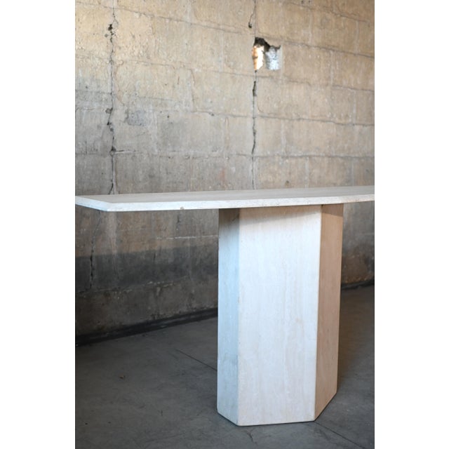 Italian Travertine Console Table For Sale In New York - Image 6 of 8