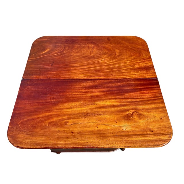 Wood 18th Century Antique Mahogany Card Table / Console Table - Salem Massachusetts For Sale - Image 7 of 12