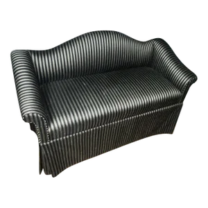 Late 20th Century Edward Ferrell Skirted Camelback Settee