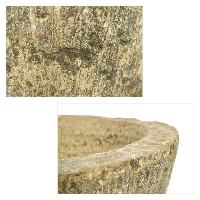 Antique Round Stone Planter For Sale - Image 4 of 6