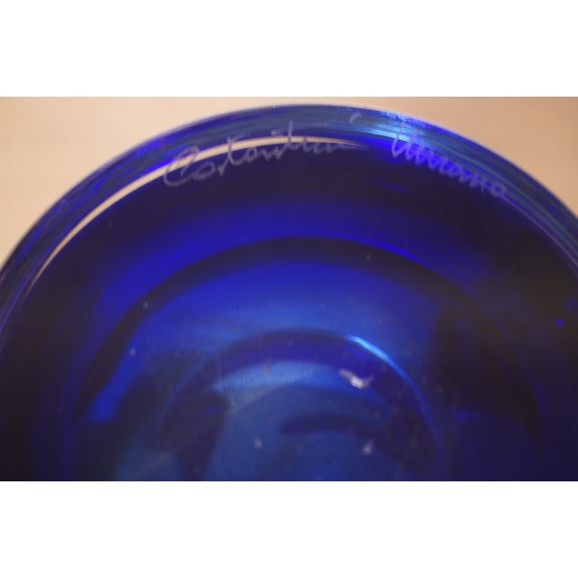 Mid-Century Gold and Blue Murano Art Glass Vase, 2000s For Sale - Image 6 of 9