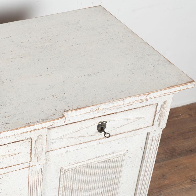 White 19th Century Swedish White Painted Gustavian Sideboard For Sale - Image 8 of 17