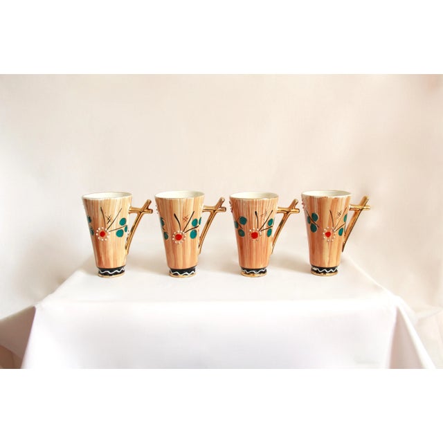 Mid-Century Ceramic Margherite Pitcher and Glasses, Italy, 1950s, Set of 5 For Sale - Image 6 of 13