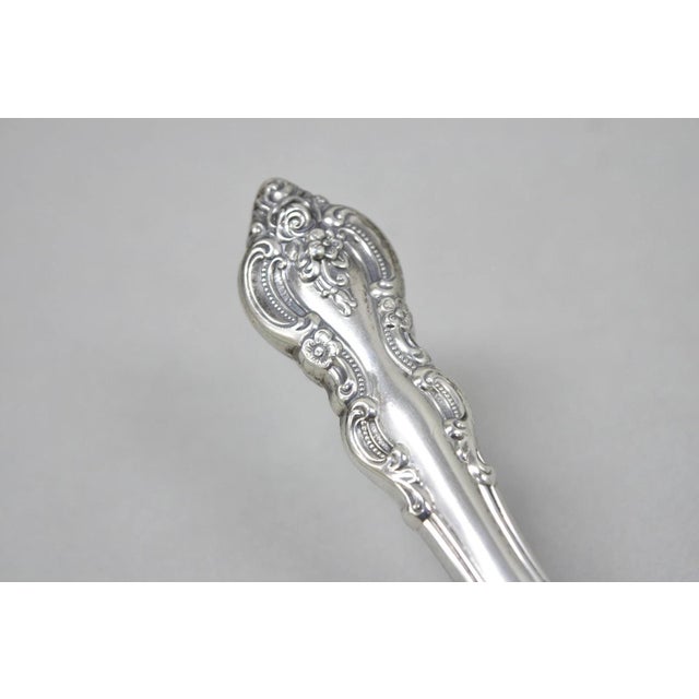 Traditional Vintage English Victorian Silver Plated Rose Flower Table Butler Crumb Catcher For Sale - Image 3 of 9